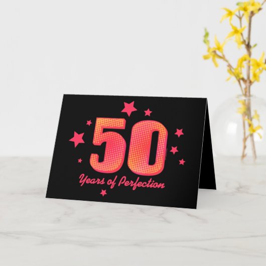 50 jaar Perfectie Custom Birthday Kaart (Gele Bloem)