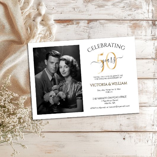50 jaar Photo Jubileum Party Kaart