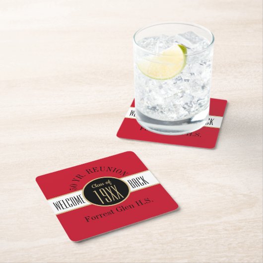 50 jaar reunion Welkom terug Kartonnen Onderzetters (Insitu)