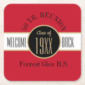 50 jaar reunion Welkom terug Kartonnen Onderzetters (Voorkant)