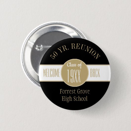 50 jaar reunion Welkom terug Ronde Button 5,7 Cm (Voorkant /achterkant)
