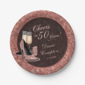 50 jaar Roos Gold Birthday Papieren Bordje (Voorkant)