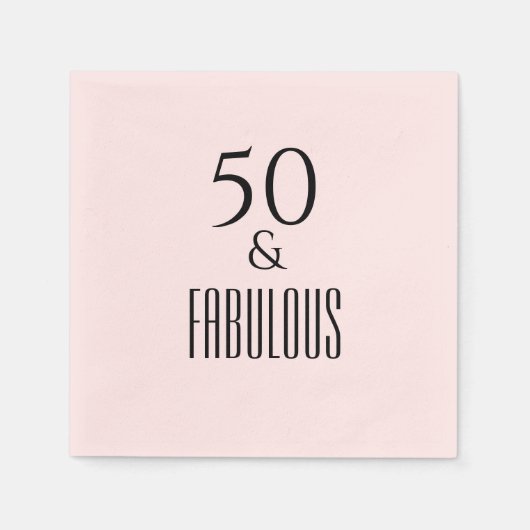 50 jaar roze en zwart 50ste verjaardag servet (Voorkant)