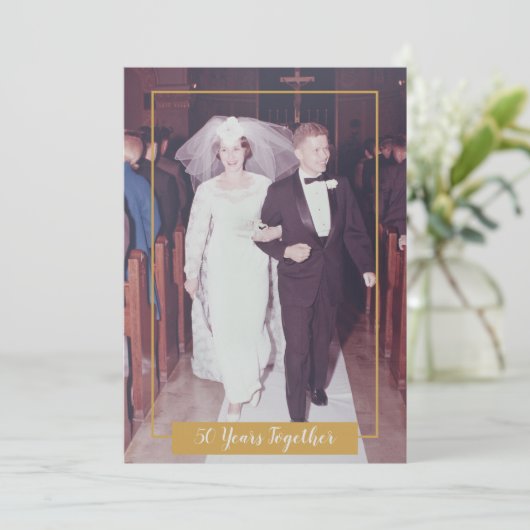50 jaar samen 50ste trouwdag & foto kaart (Staand voorkant)