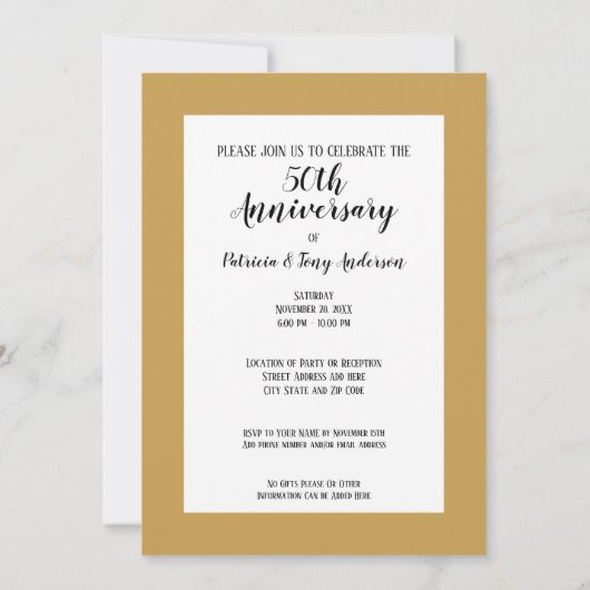 50 jaar samen 50ste trouwdag & foto kaart (Achterkant)