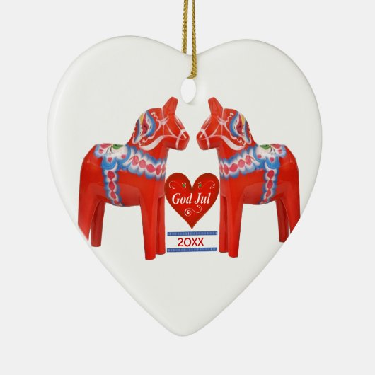 50 jaar samen gedateerd Zweeds Aangepast hart Keramisch Ornament (Rechts)