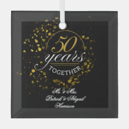 50 jaar samen Golden Wedding Jubileum Glas Ornament