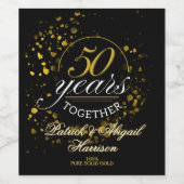 50 Jaar Samen Gouden Bruiloft Feest Wijn Etiket (Enkel label)
