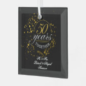 50 Jaar Samen Gouden Bruiloft Glas Ornament (Voorkant links)