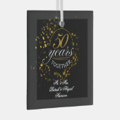 50 Jaar Samen Gouden Bruiloft Glas Ornament (Voorkant Rechts)