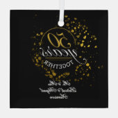 50 Jaar Samen Gouden Bruiloft Glas Ornament (Achterkant)