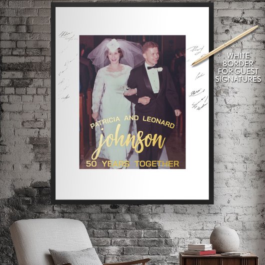 50 jaar samen - Jubileum voor bruiloft Foto Folie Afdrukken