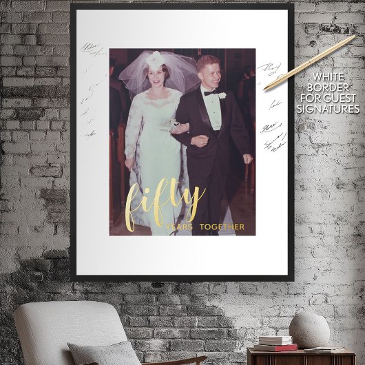 50 jaar samen - Jubileum voor bruiloft Foto Folie Afdrukken