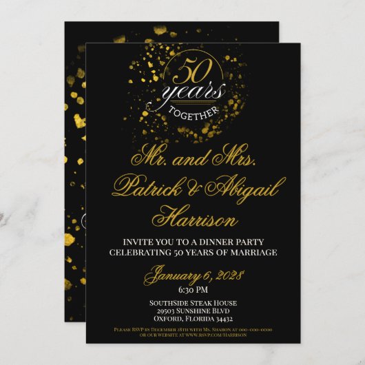 50 jaar samen Silver Wedding Jubileum (Voorkant / Achterkant)