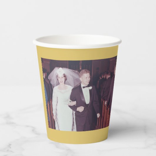 50 jaar samen - Wedding Photo Jubileum gold Papieren Bekers (Voorkant)