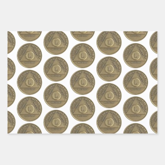 50 jaar Sober Recovery Jubileum Coin Inpakpapier Vel (Voorkant 2)