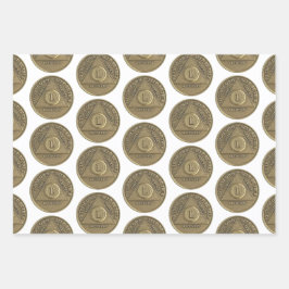 50 jaar Sober Recovery Jubileum Coin Inpakpapier Vel