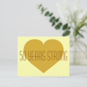 50 jaar Sterk massief gouden hart Briefkaart (Staand voorkant)