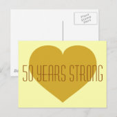 50 jaar Sterk massief gouden hart Briefkaart (Voorkant / Achterkant)