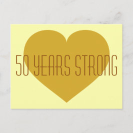 50 jaar Sterk massief gouden hart Briefkaart