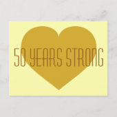 50 jaar Sterk massief gouden hart Briefkaart (Voorkant)