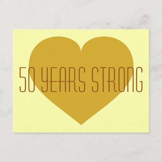 50 jaar Sterk massief gouden hart Briefkaart (Voorkant)