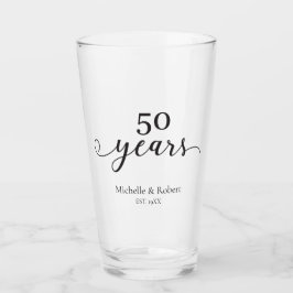 50 jaar trouwdag Minimal Elegant Glas
