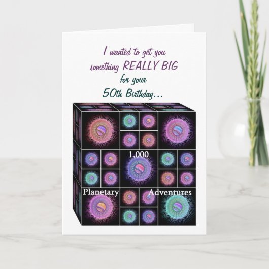 50 Jaar Verjaardag Kaart met Sci Fi Planets (Voorkant)