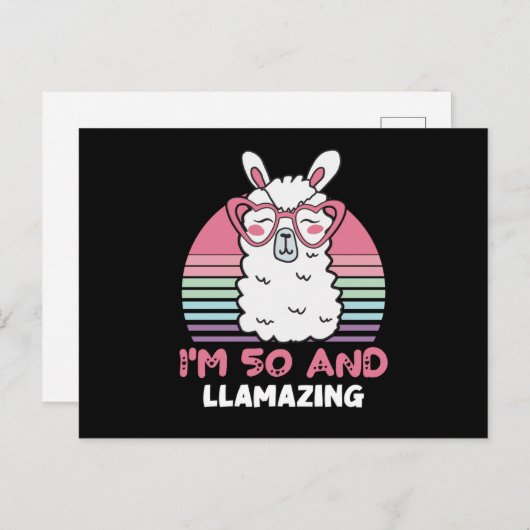 50 Jaar Verjaardag Llamazing Llama 50e Verjaardag Briefkaart (Voorkant / Achterkant)