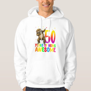 50 Jaar Verjaardag Luiaard Dabbing 50ste Verjaarda Hoodie