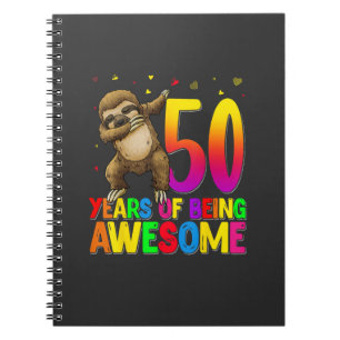 50 Jaar Verjaardag Luiaard Dabbing 50ste Verjaarda Notitieboek