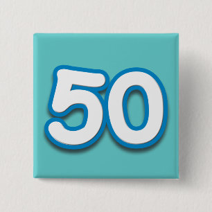 50 jaar verjaardag of Jubileum - Tekst toevoegen Vierkante Button 5,1 Cm
