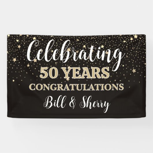 50 jaar vieren! Aangepaste jubileumbanner Spandoek (Horizontaal)