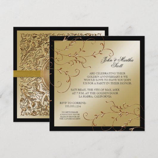 50 jaar vieren, uitnodiging 50-jarig jubileum (Voorkant / Achterkant)