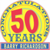 50 jaar viering sticker (Voorkant)