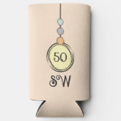 50 jaar Voeg initialen toe aan een geel sinaasappe Seltzer Blikjeskoeler (Voorkant)