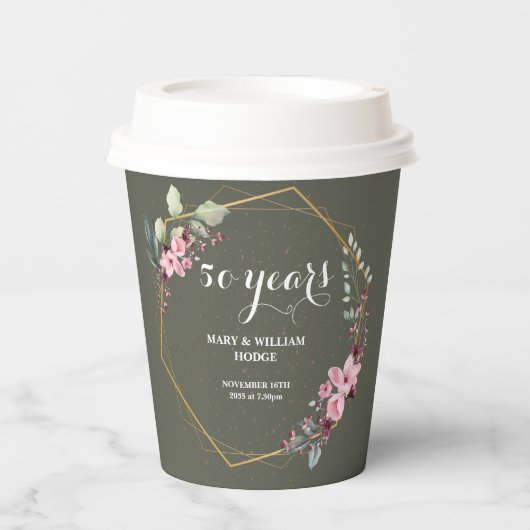 50 jaar voor altijd: een Jubileum om te onthouden Papieren Bekers (Voorkant)