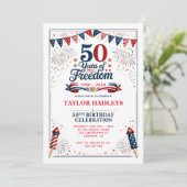 50 Jaar Vrijheid 50e Verjaardag Kaart (Staand voorkant)