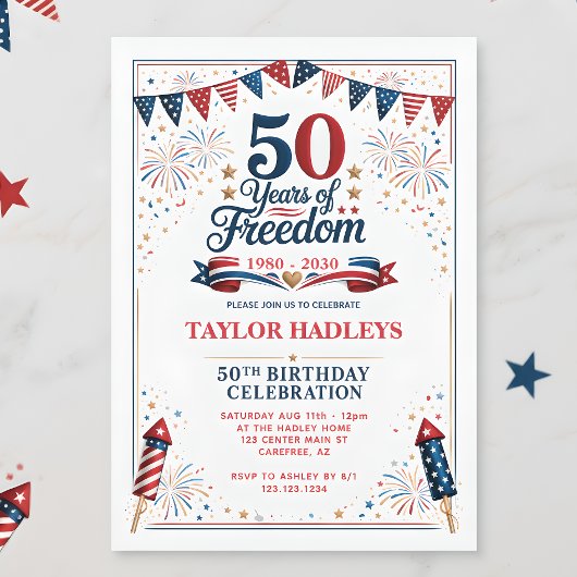 50 Jaar Vrijheid 50e Verjaardag Kaart
