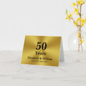 50 jaar Wedding Happy Jubileum Black en Gold Kaart (Gele Bloem)