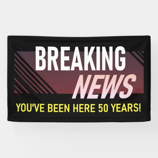 50 Jaar Werken Jubileum 50e Werknemer Spandoek (Horizontaal)