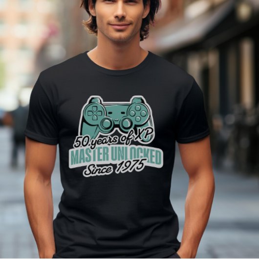 50 jaar XP Master Unlocked Gamer-verjaardag T-shirt