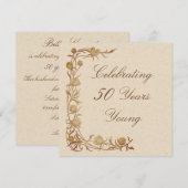 50 jaar Young Birthday Invitation Kaart (Voorkant / Achterkant)