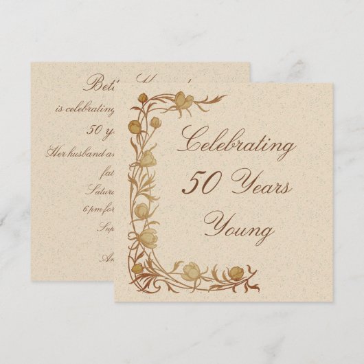 50 jaar Young Birthday Invitation Kaart (Voorkant / Achterkant)