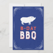 50 jaar Young Retro Red White en Blue BBQ Party Kaart (Achterkant)