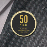 50 jaar zakelijk Jubileum Vergulde Reverspeld<br><div class="desc">Lapelpin is gepersonaliseerd met uw bedrijfsnaam,  jaren in bedrijf,  jaar begonnen en jaar van vandaag. Ideaal voor elke feestdag of als feestcadeau. Meer objecten in onze winkel.</div>