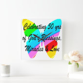 50 JAAR ZEGEN VIERKANTE KLOK (Huis)