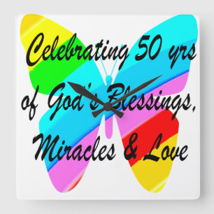 50 JAAR ZEGEN VIERKANTE KLOK