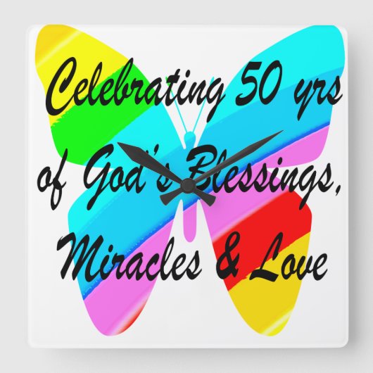 50 JAAR ZEGEN VIERKANTE KLOK (Voorkant)