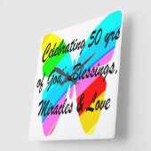 50 JAAR ZEGEN VIERKANTE KLOK (Hoek)